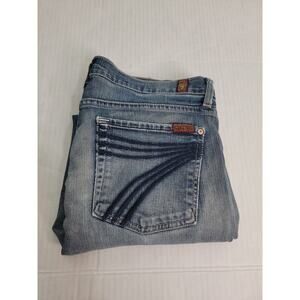 7 For All Mankind Women's Jeans Dojo Distressed Capri Size 31 Low Rise Jorts